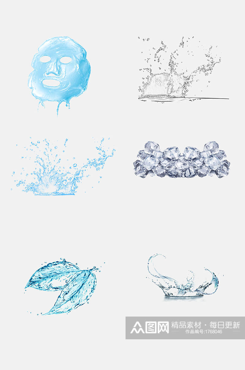 水滴钻石面膜水滴水波素材素材