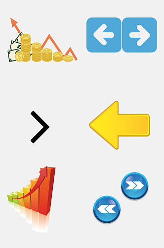 卡通金融股市图表箭头免抠元素素材