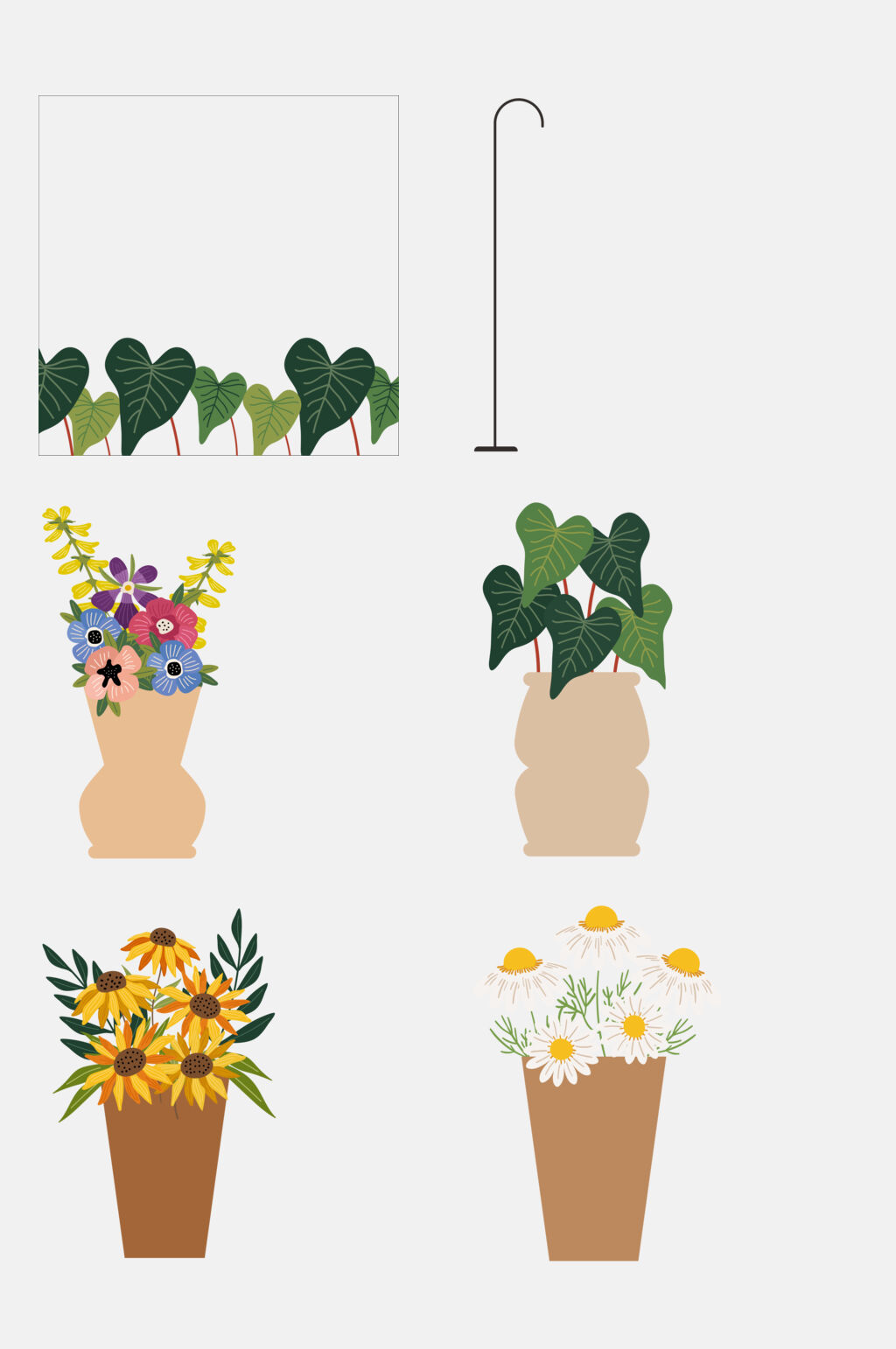 花草森系花朵免抠元素素材