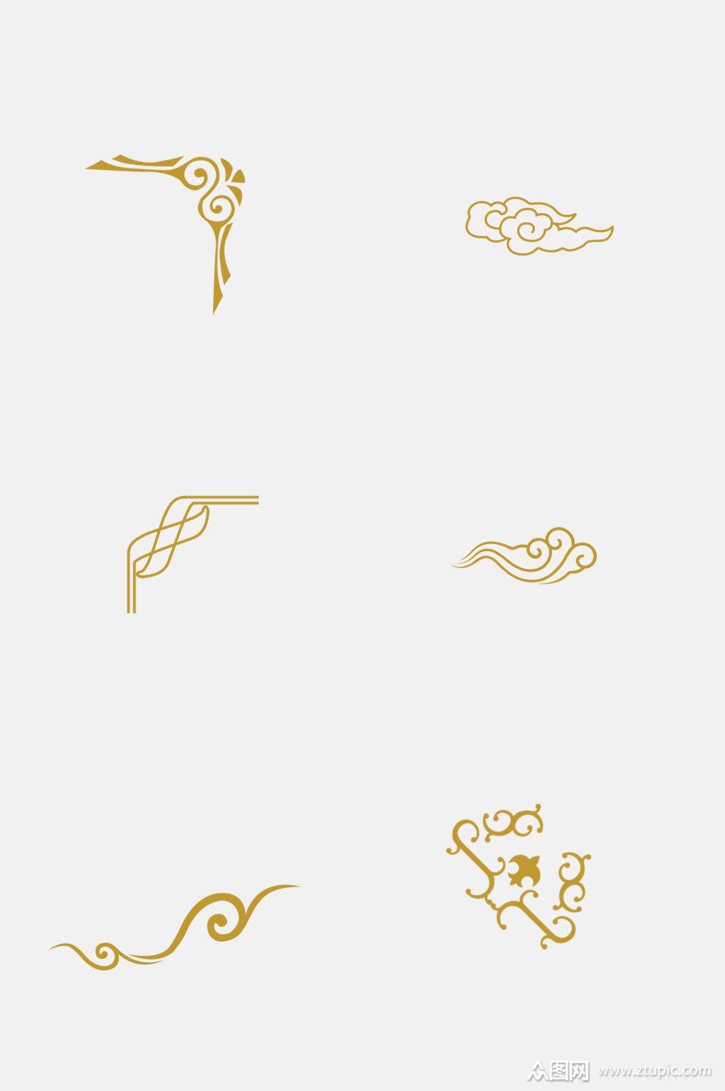 金图案金色祥云免抠素材