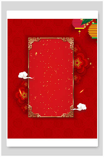 大红图形喜庆中式背景