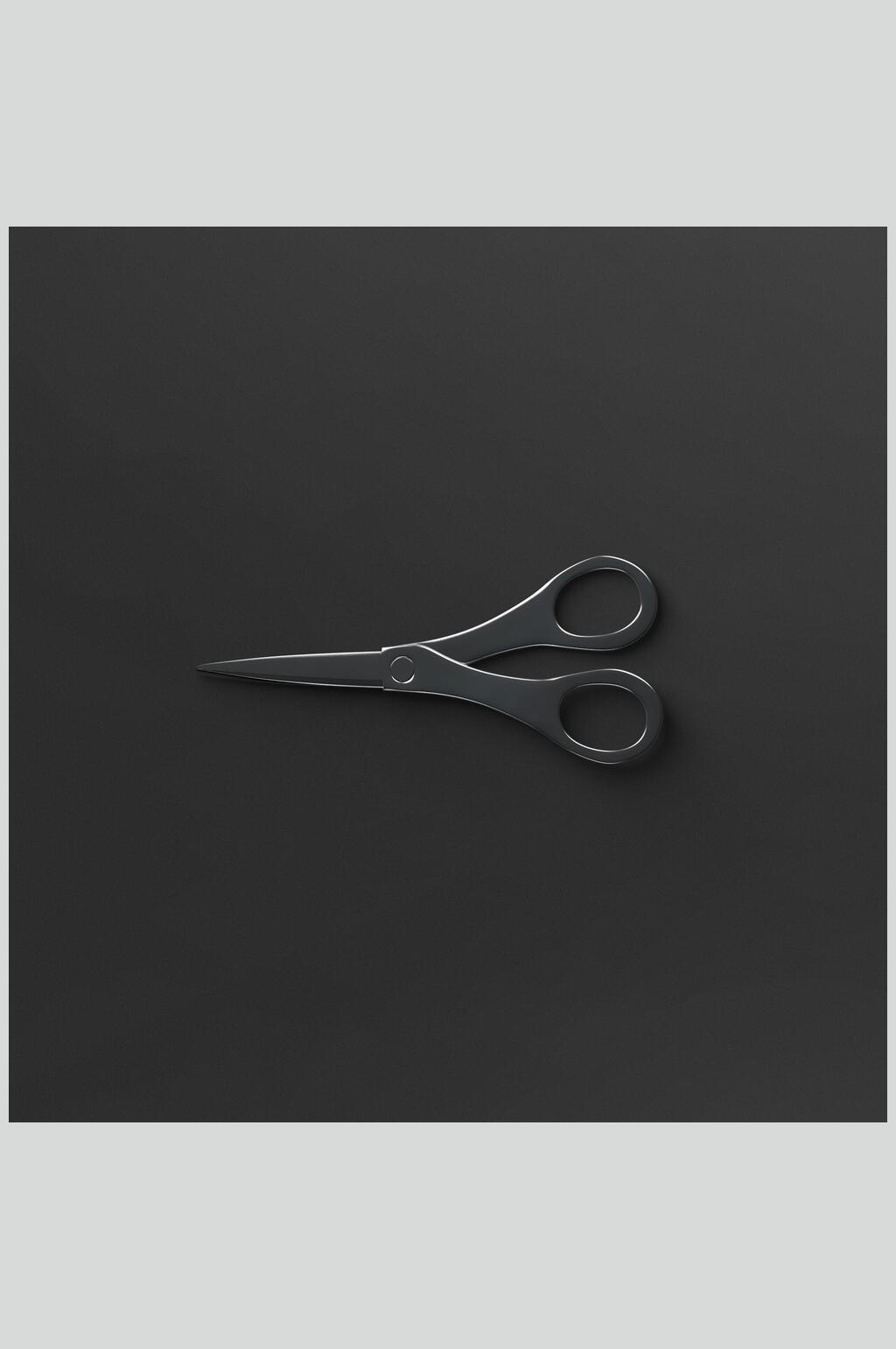 黑色哑光3D剪刀展示样机素材
