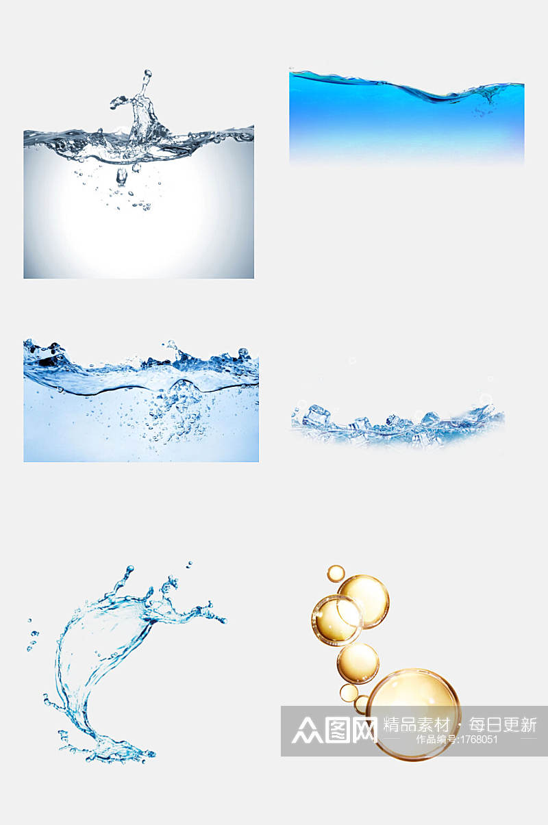 清新水滴水波素材素材
