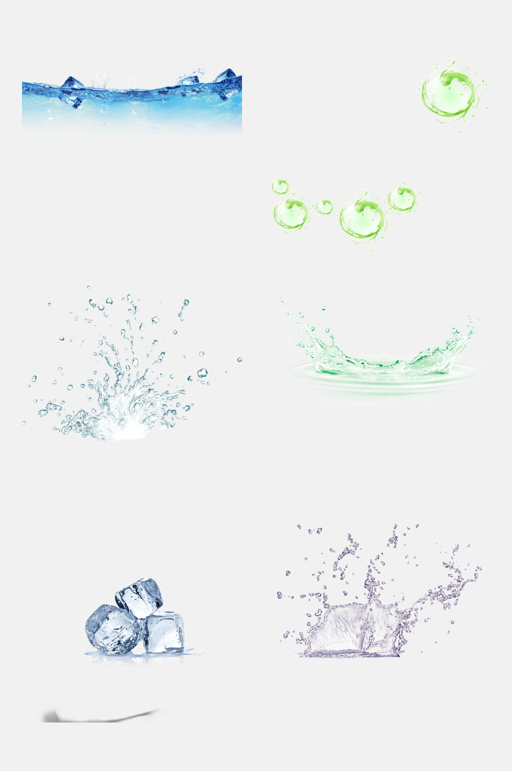绿色清澈水滴水波素材素材