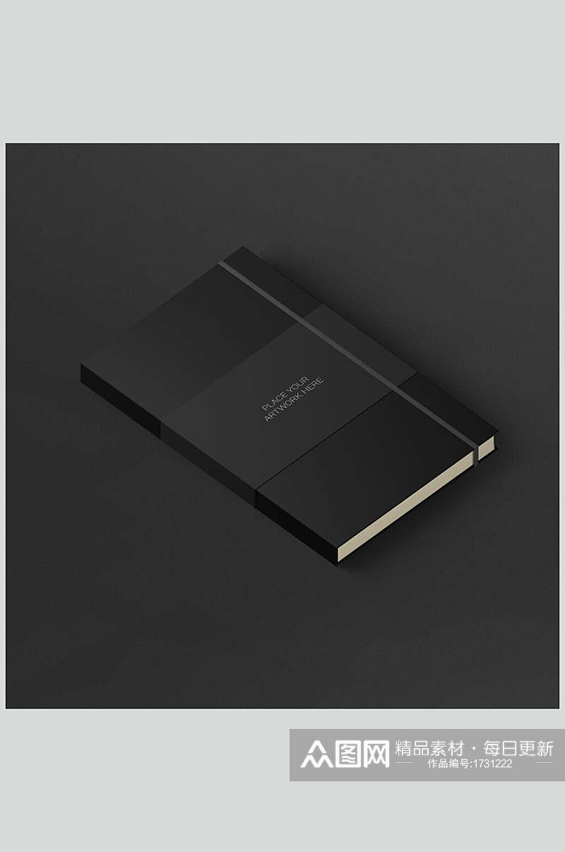 黑色封面书籍展示样机效果图素材