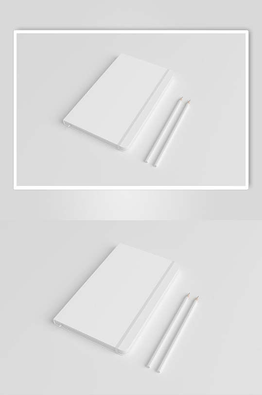白色文件夹板铅笔展示样机