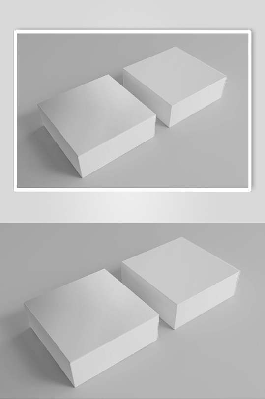 白色包装盒子贴图样机效果图-众图网