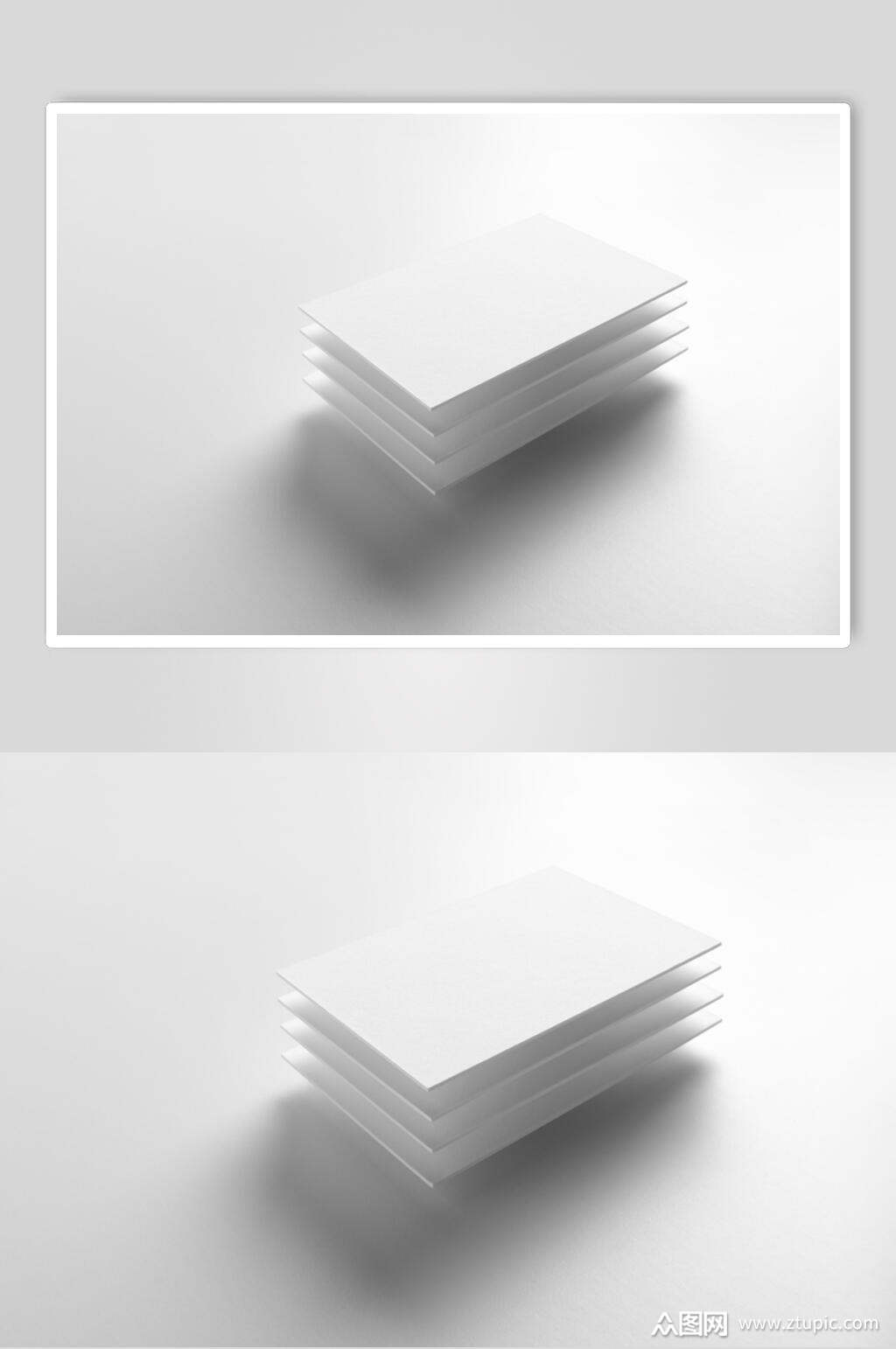 立体堆叠创意文稿书页白底样机效果图素材