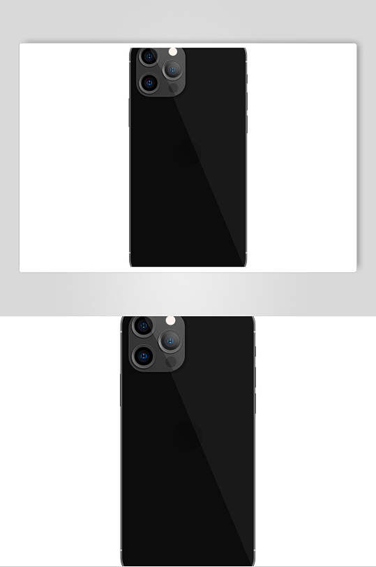 黑色手机背面APP界面UI样机效果图