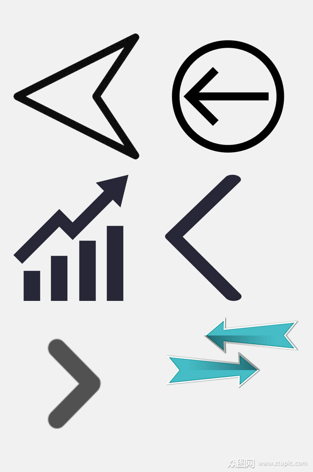 简约金融股市图表箭头免抠素材