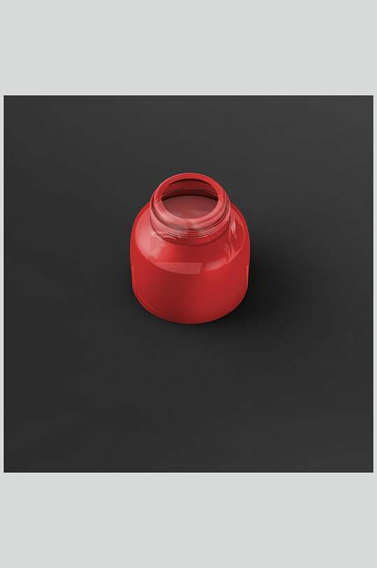 红色3D墨瓶展示样机