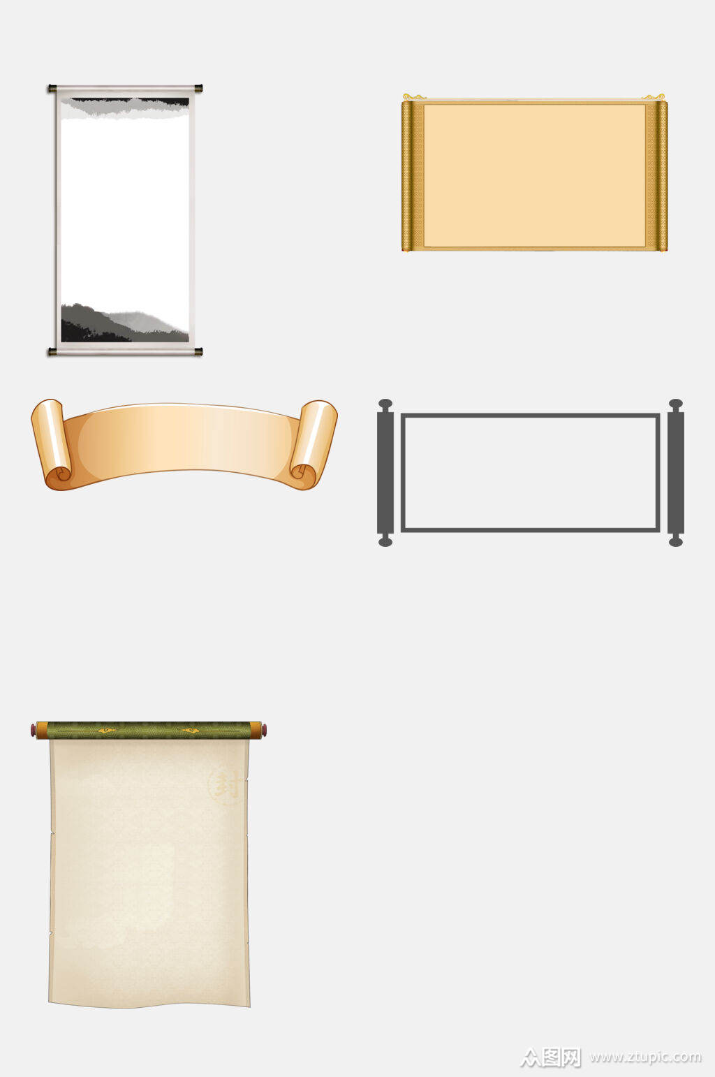 画轴素材素材免费下载,本作品是由小红1210上传的原创免抠元素素材