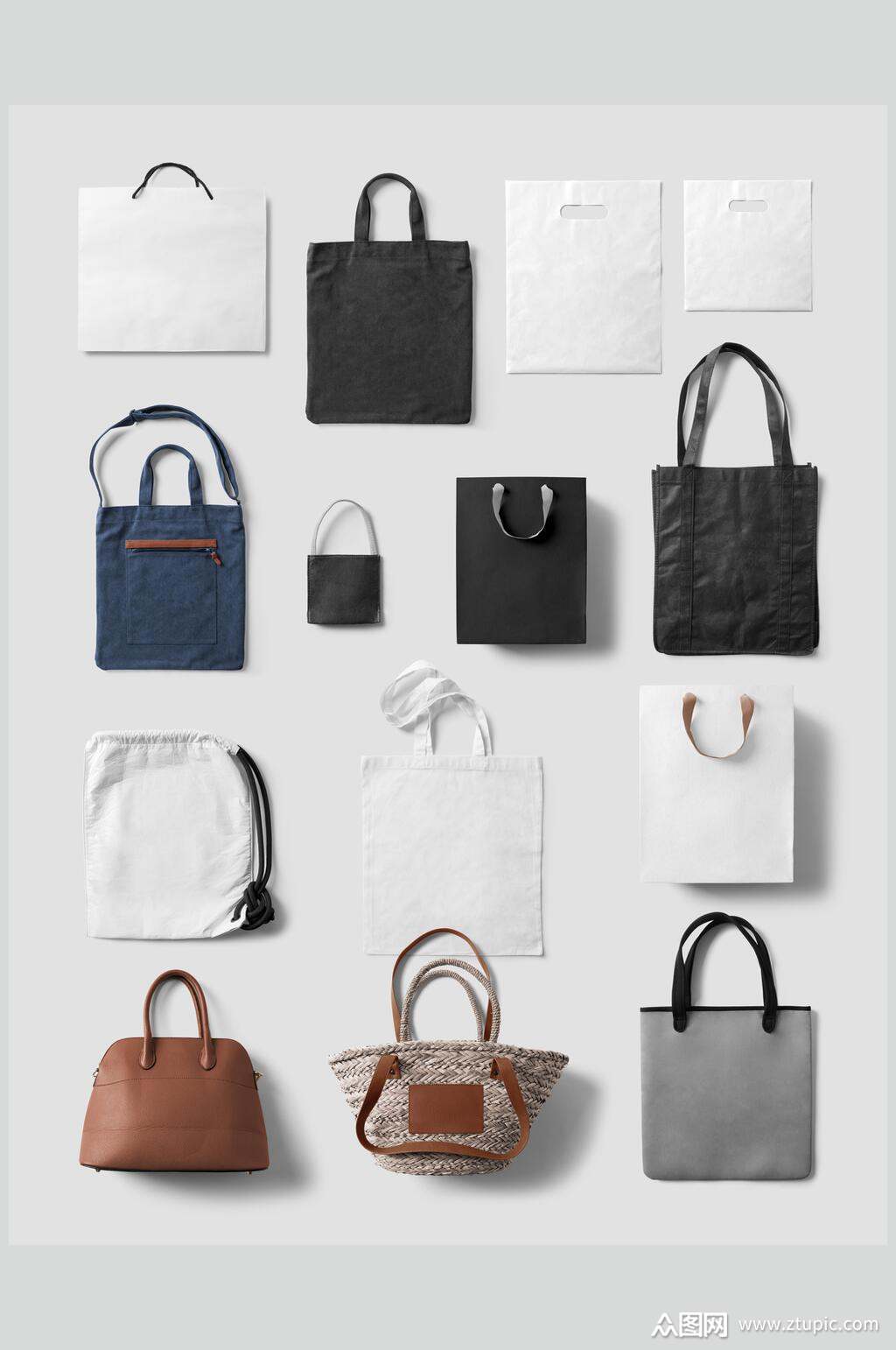 包包手提袋包装整套vi样机效果图素材