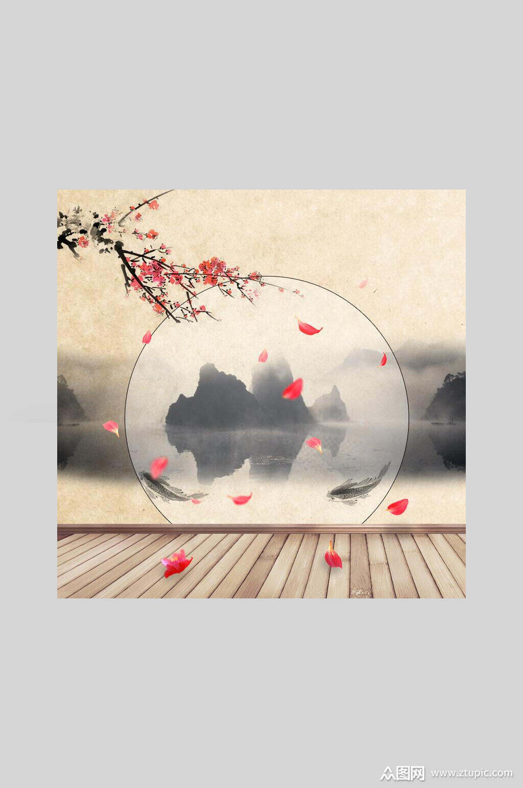 传统简约中国风背景海报模板下载-编号1736942-众图网