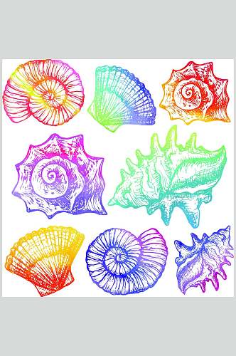 海洋生物海螺设计元素素材