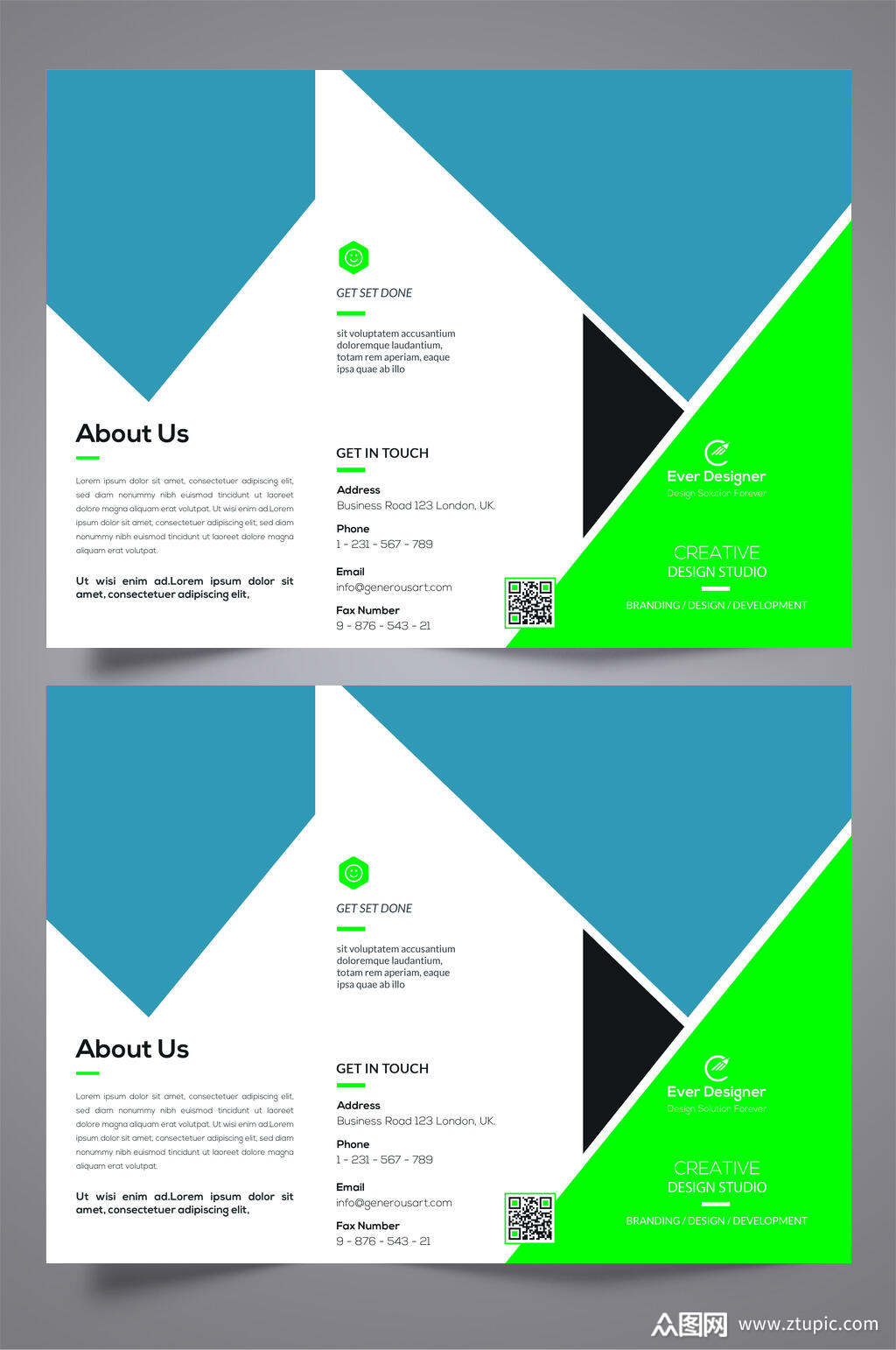 浅色三折页设计模板