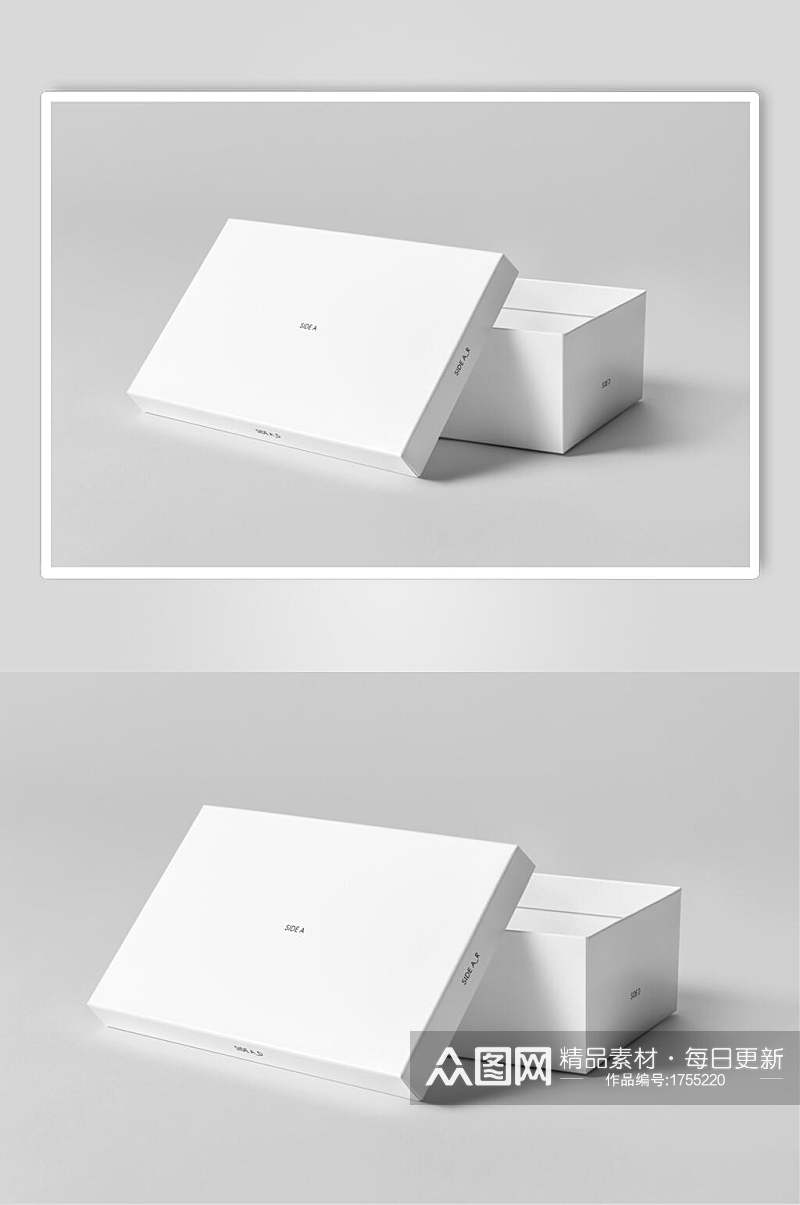 极简硬壳包装盒LOGO显示样机效果图素材