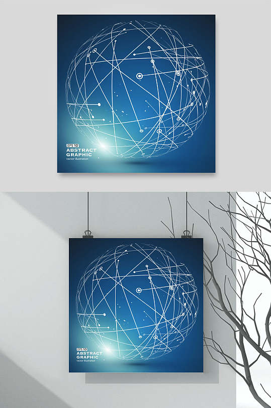 线条地球科技背景素材-众图网