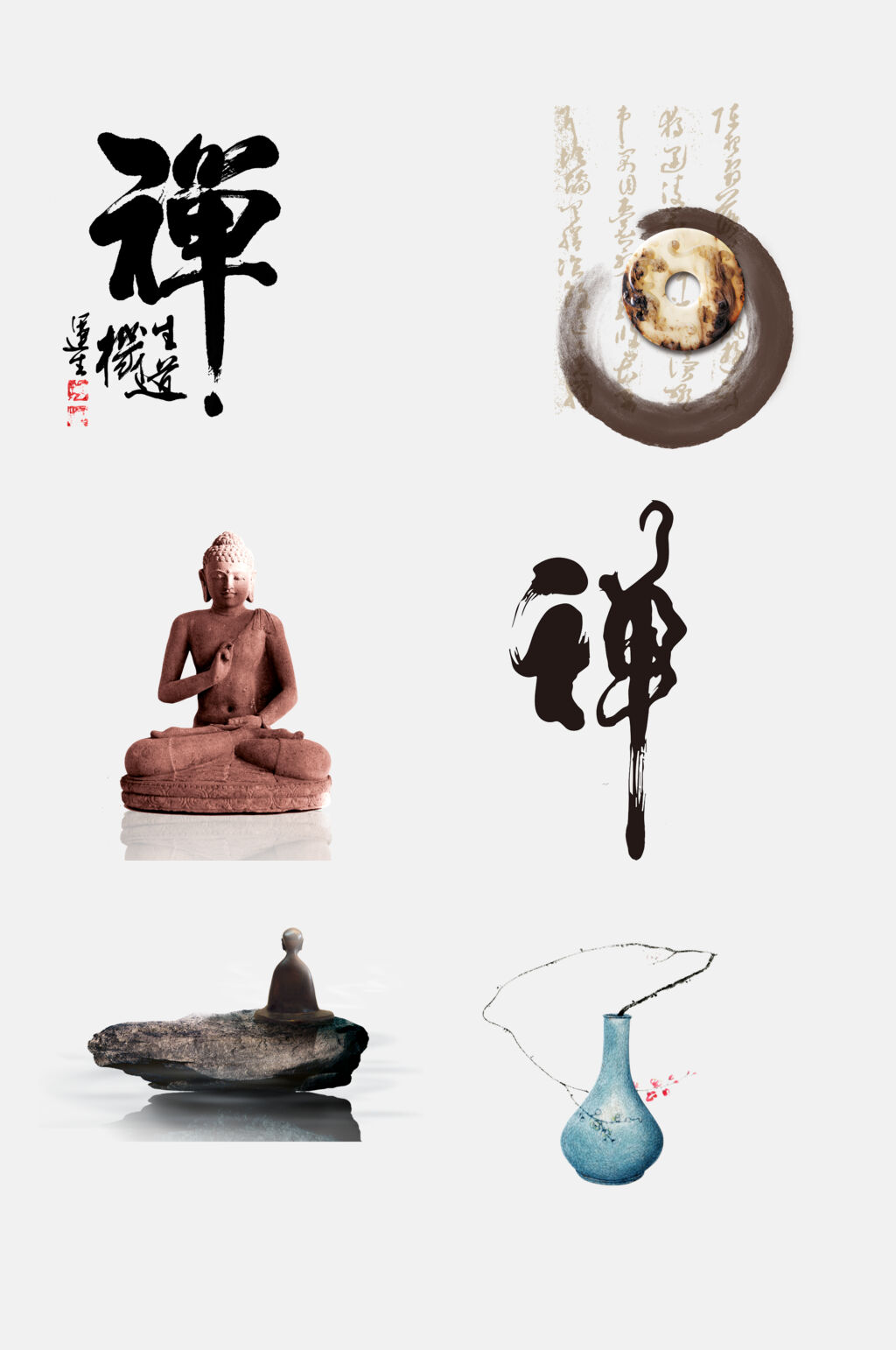 传统茶禅元素免抠素材