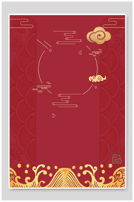 红色图腾国潮宫廷风古典海报背景