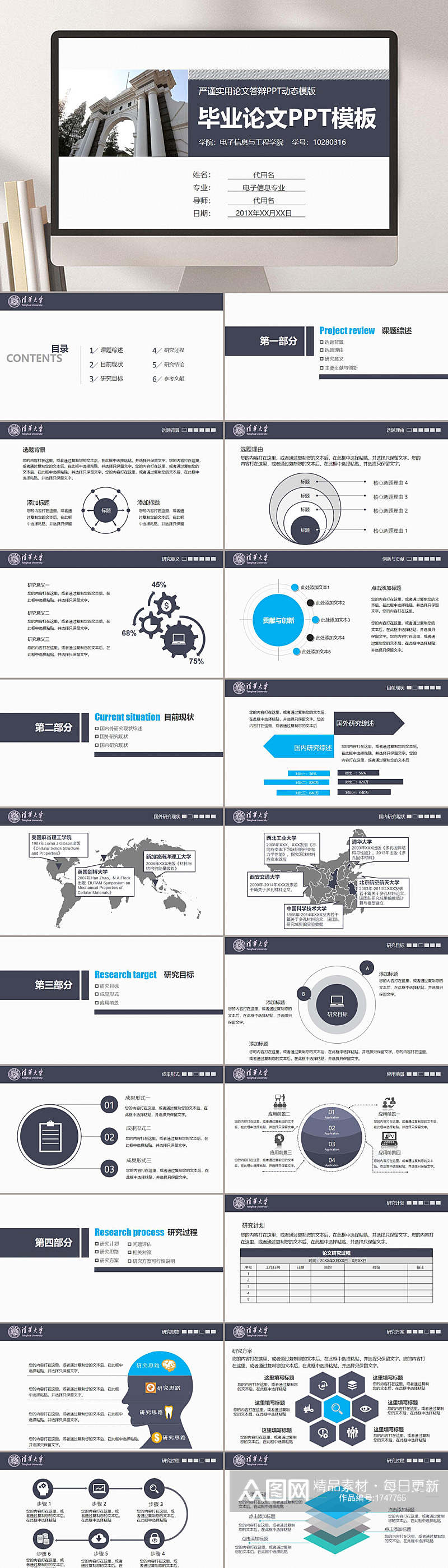 毕业论文答辩PPT模板素材