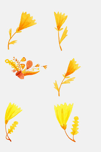 金光好看秋季手绘植物免抠元素
