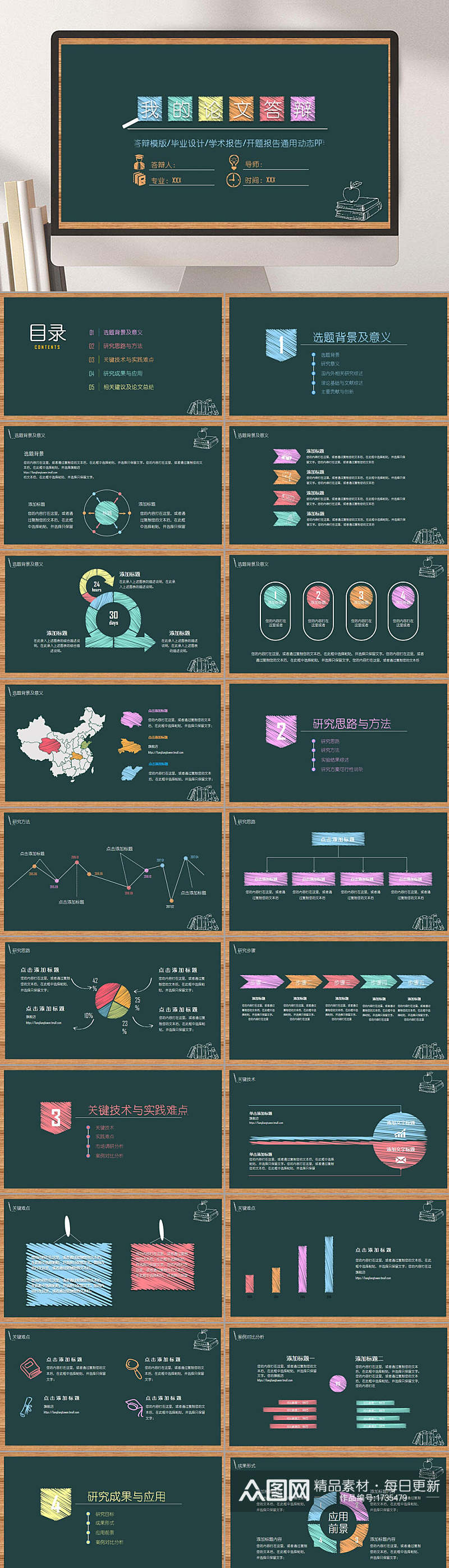校园感我的论文学术论文答辩PPT模板素材