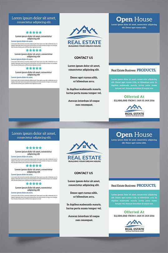 简约时尚三折页设计-众图网