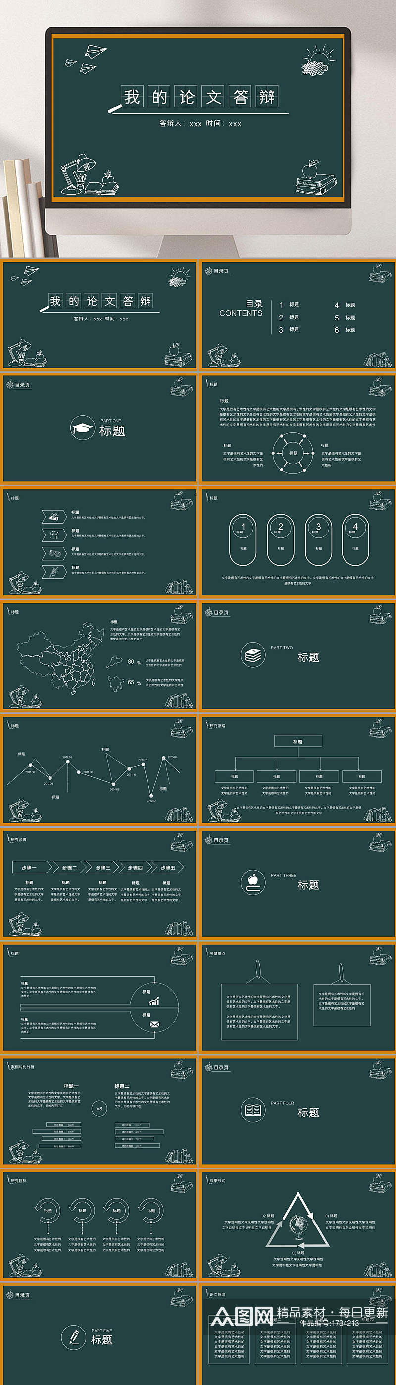 青春校园我的论文答辩毕业答辩PPT模板素材