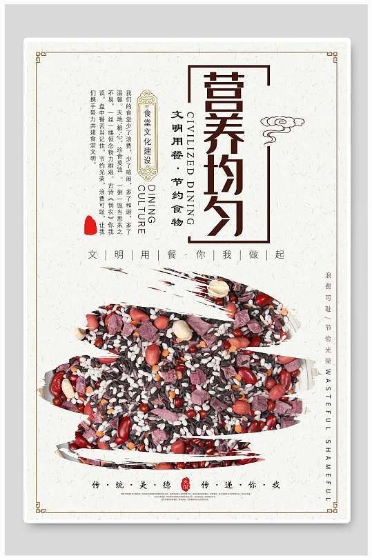 文明用餐營(yíng)養(yǎng)均衡節(jié)約糧食光盤(pán)行動(dòng)海報(bào)