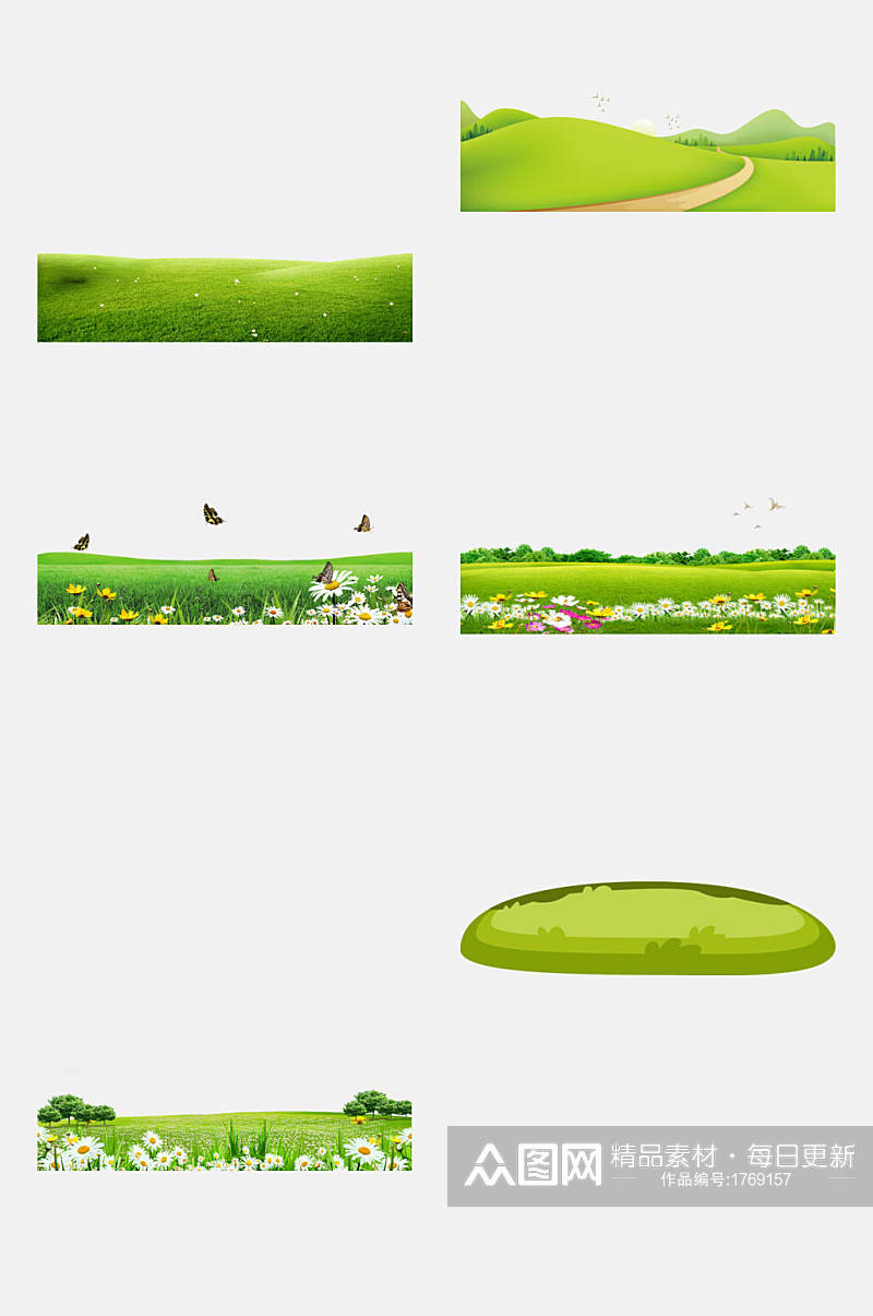绿色草地免抠元素素材