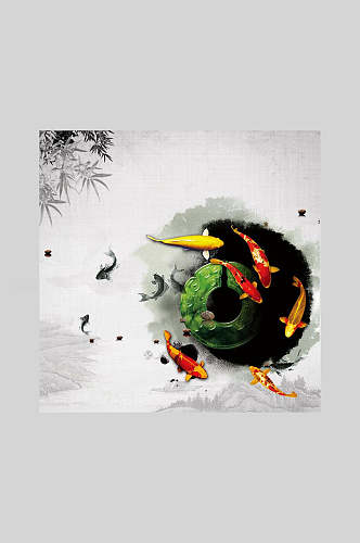 水墨元素中国风背景海报设计