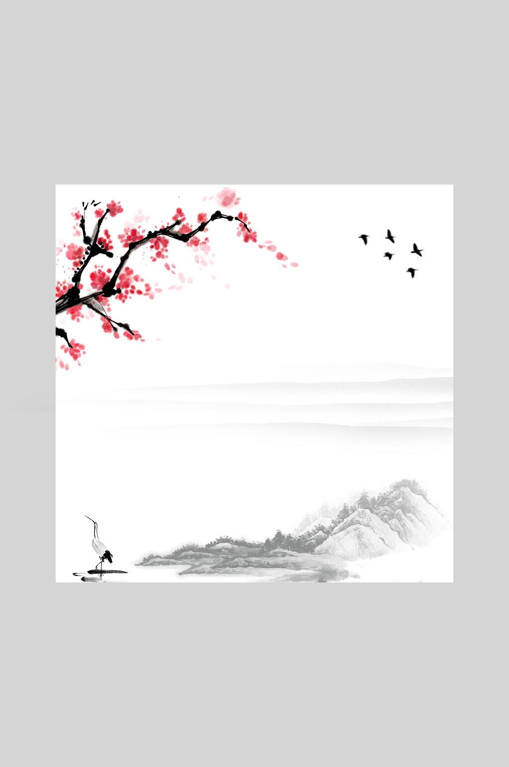 中国风背景山水海报素材