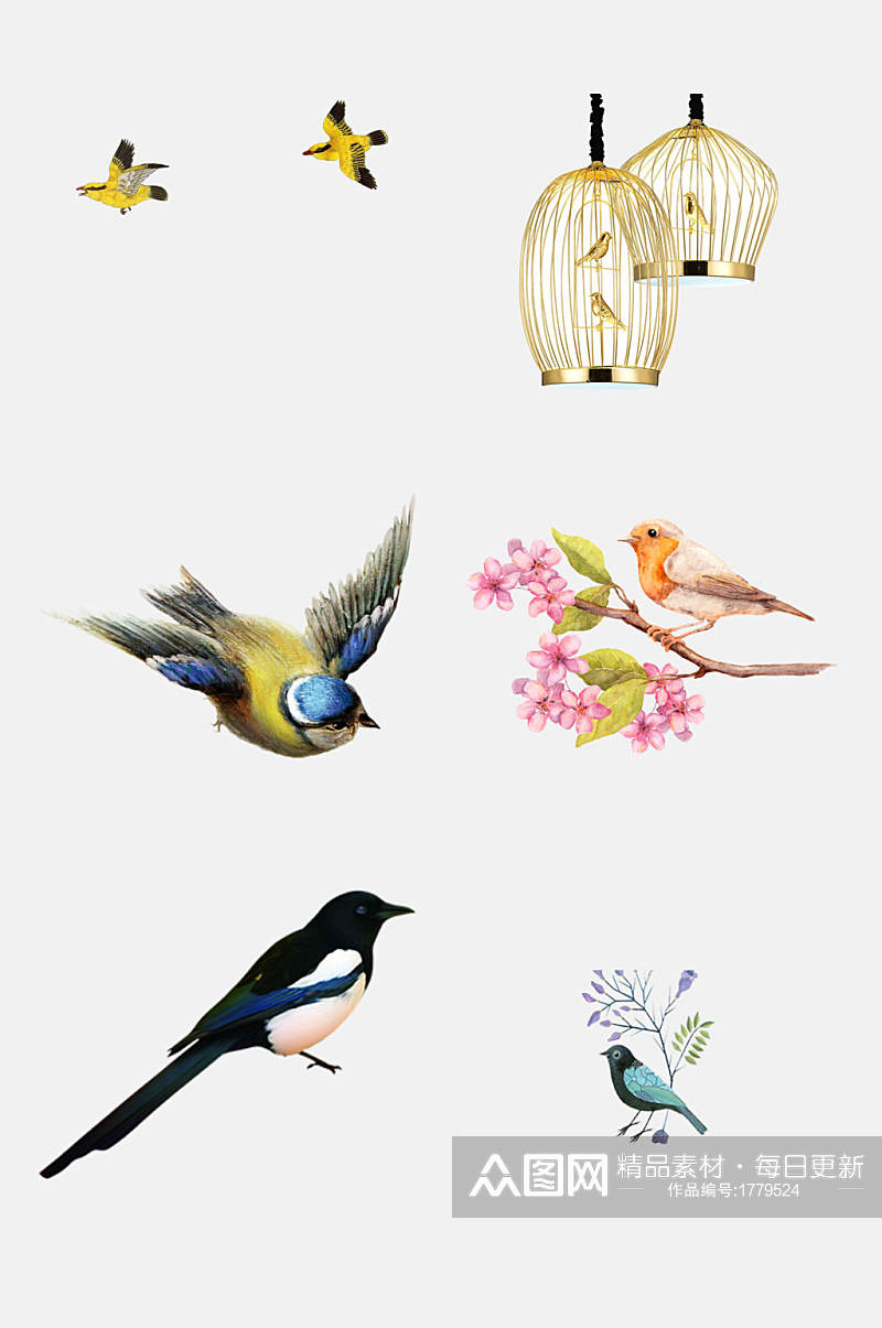 小鸟免抠素材元素素材素材