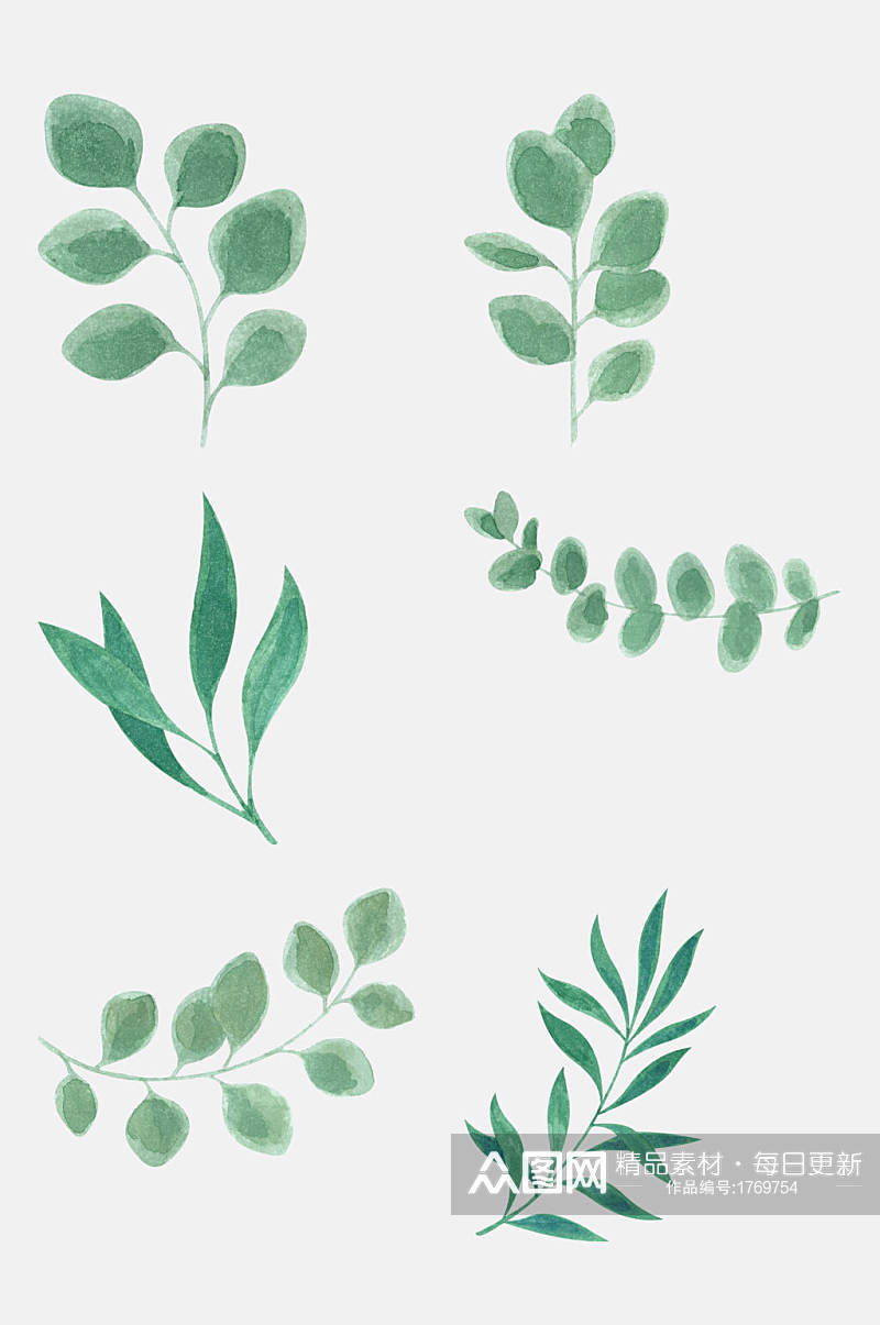绿色淡雅小清新植物叶子素材素材