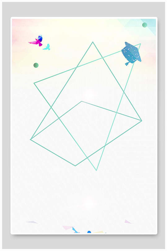 简约线条青春毕业季海报背景-众图网