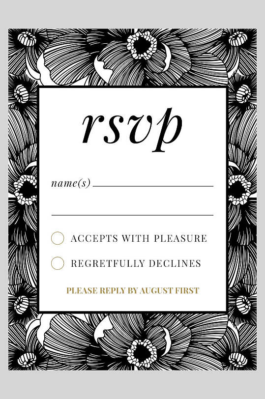 手绘个性花朵欧式时尚婚礼请柬海报-众图网