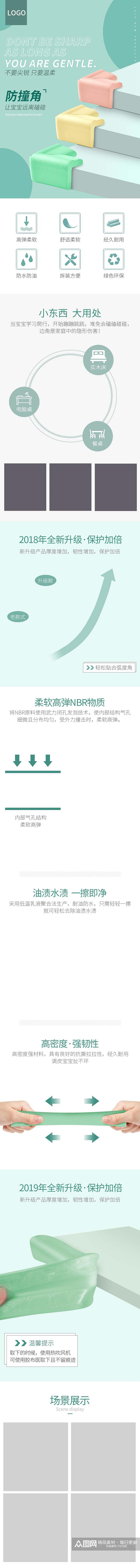 防撞角母婴用品电商详情页素材