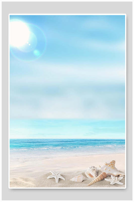 天空沙滩海洋背景-众图网