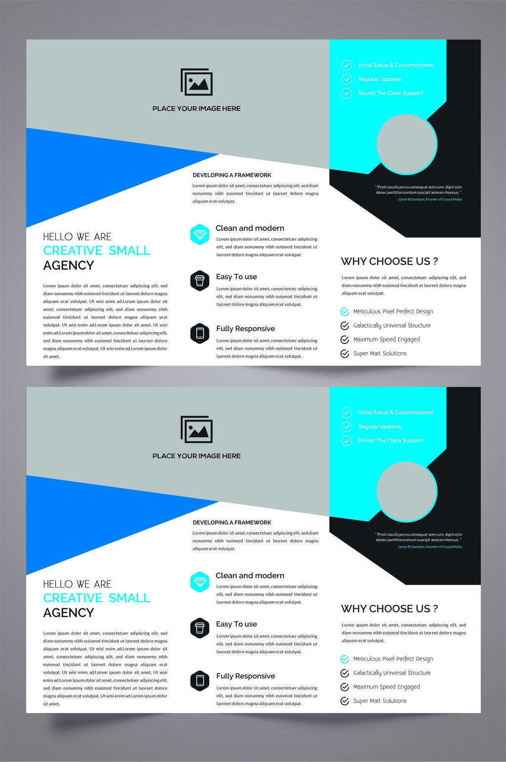 简约矢量宣传册三折页设计模板素材