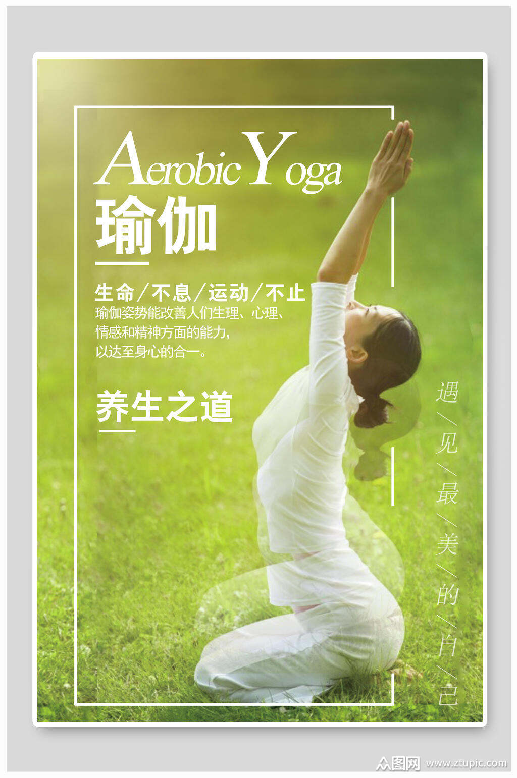 绿色养生之道瑜伽海报
