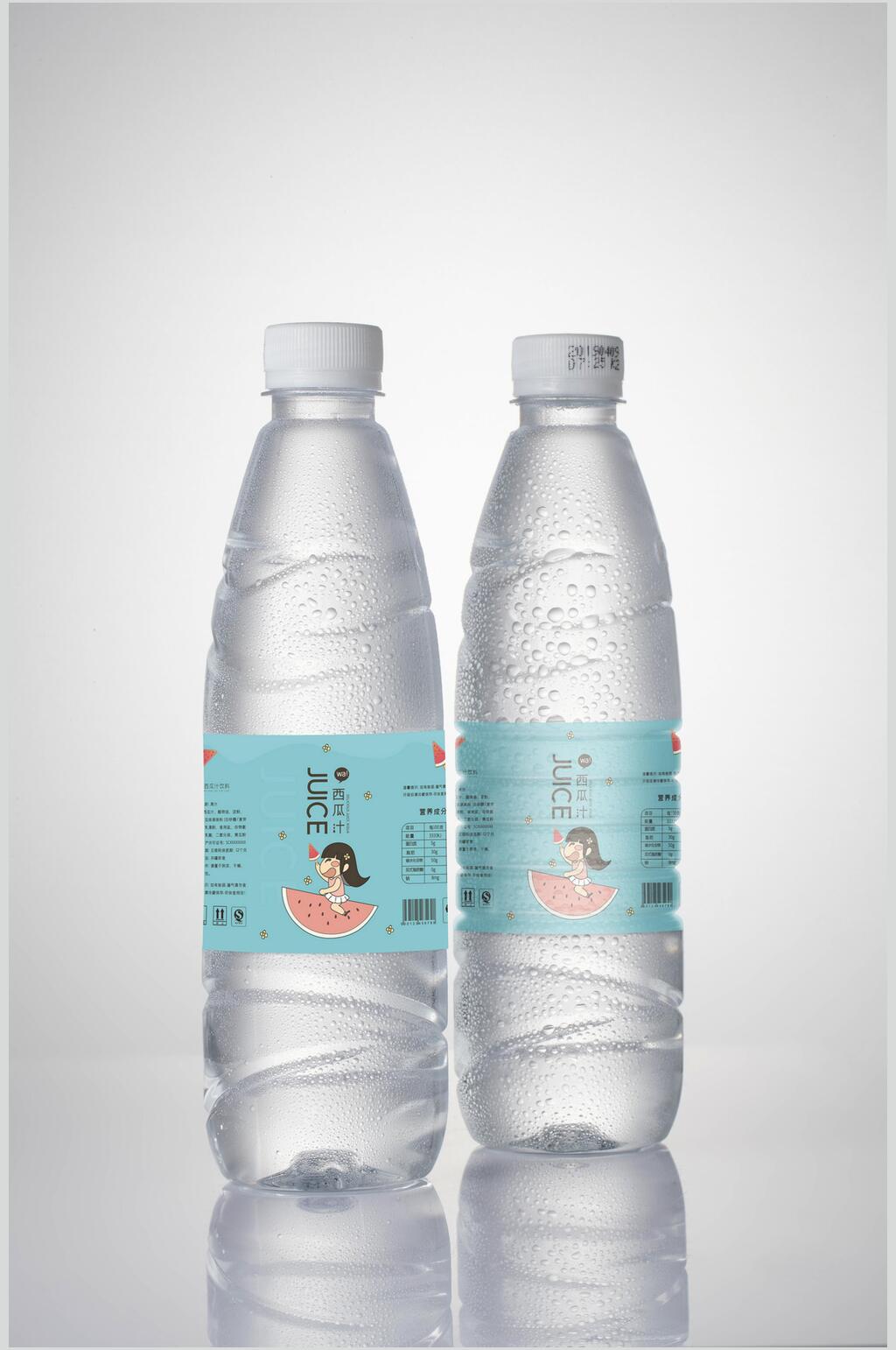 冰鎮(zhèn)礦泉水瓶子包裝樣機效果圖素材