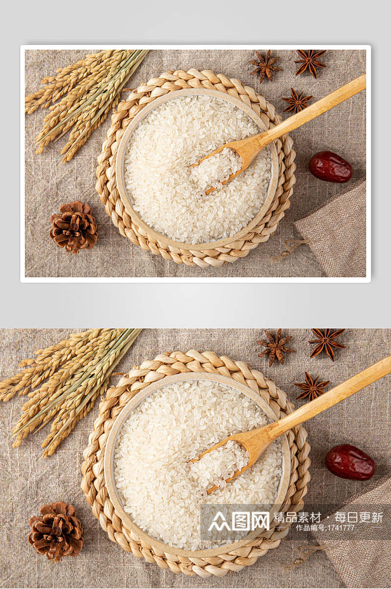 田园风米饭大米粮食摄影图片素材