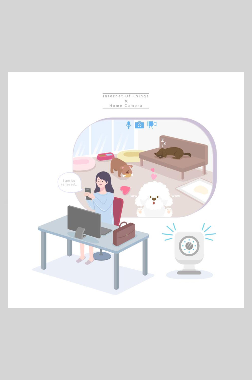 监控物联网智能家居购物插画素材素材
