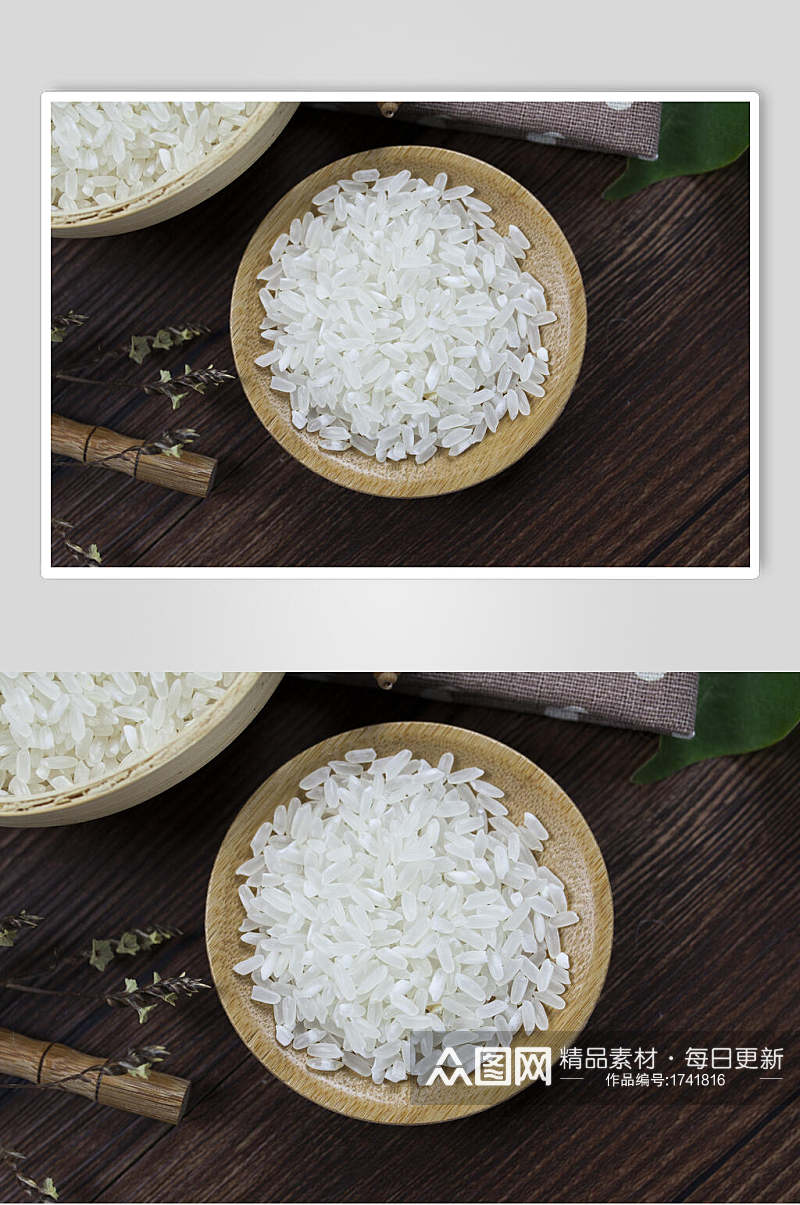 有机绿色米饭大米粮食摄影图片素材
