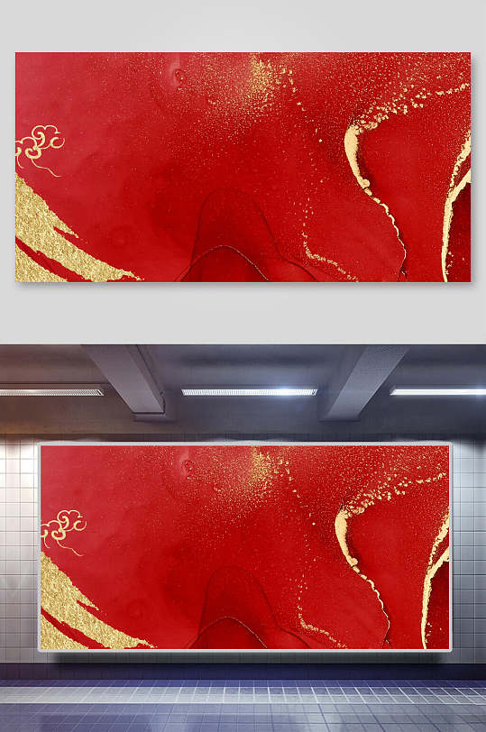 红金中国风鎏金纹理质感背景图片素材
