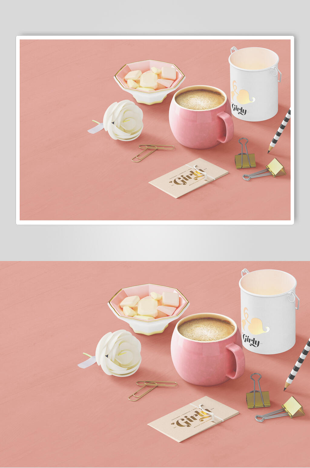粉色下午茶整套VI样机素材