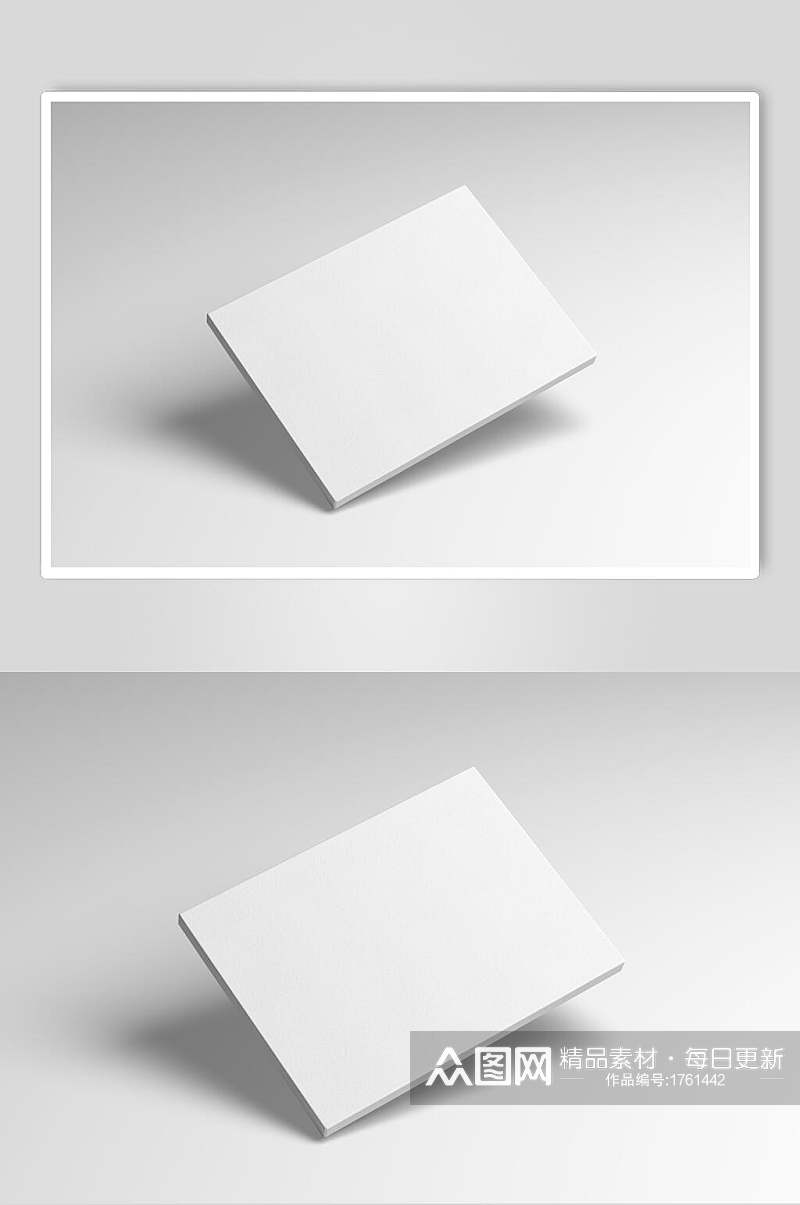 白色相框相纸图片样机立体效果图素材