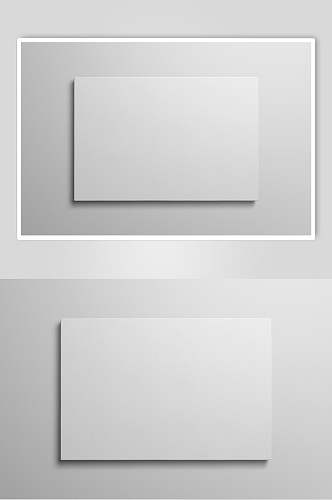 白色墙面壁挂相框相纸图片样机效果图
