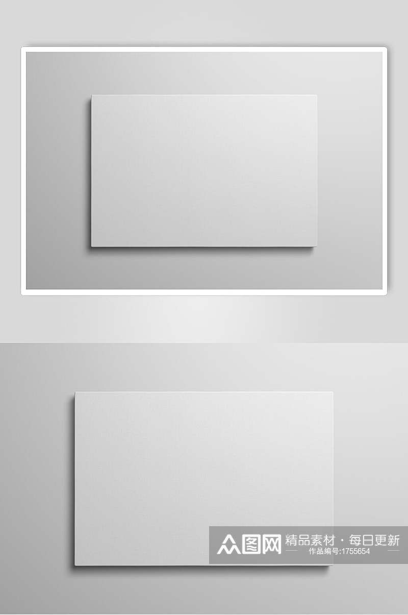 白色墙面壁挂相框相纸图片样机效果图素材